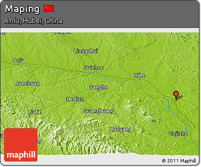Physical Panoramic Map of Maping