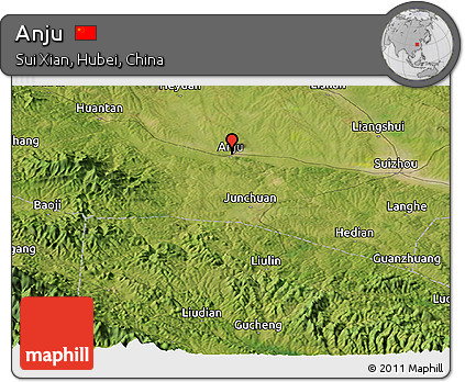 Satellite Panoramic Map of Anju