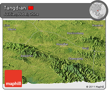 Satellite Panoramic Map of Tangdian