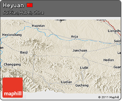Shaded Relief Panoramic Map of Heyuan