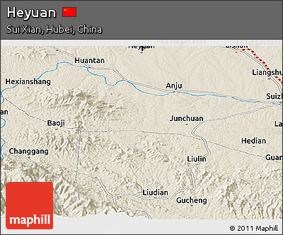 Shaded Relief Panoramic Map of Heyuan