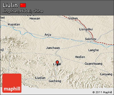 Shaded Relief Panoramic Map of Liulin