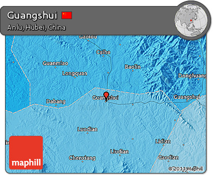 Political 3D Map of Guangshui