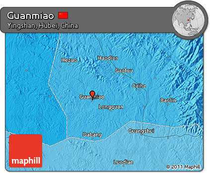 Political 3D Map of Guanmiao