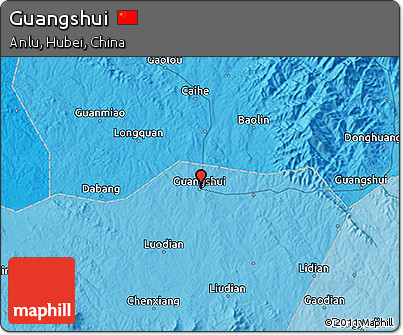 Political 3D Map of Guangshui
