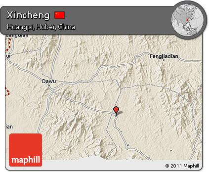 Shaded Relief 3D Map of Xincheng