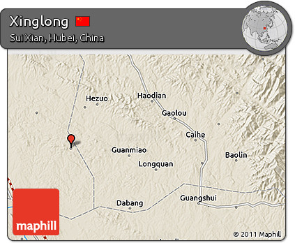 Shaded Relief 3D Map of Xinglong