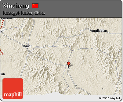 Shaded Relief 3D Map of Xincheng