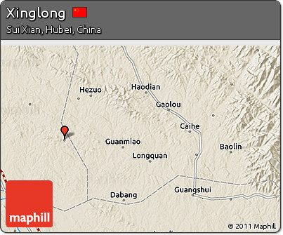 Shaded Relief 3D Map of Xinglong