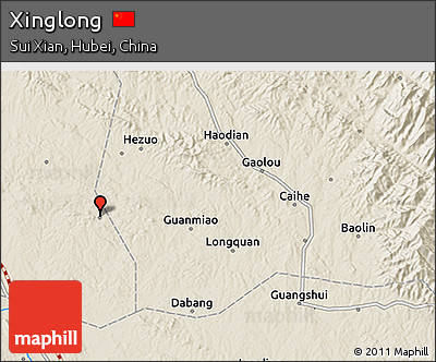 Shaded Relief 3D Map of Xinglong