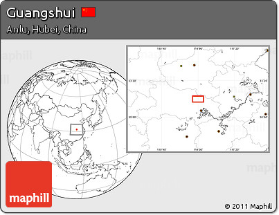 Blank Location Map of Guangshui