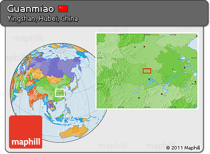 Political Location Map of Guanmiao