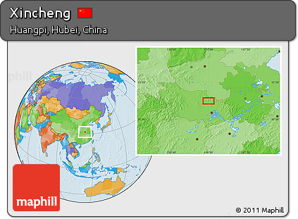 Political Location Map of Xincheng