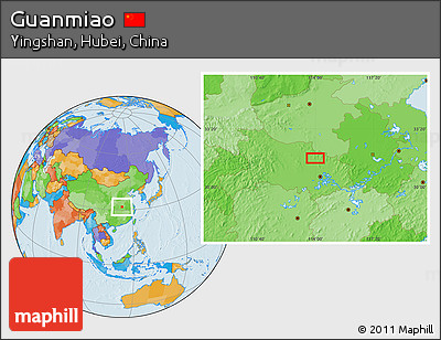 Political Location Map of Guanmiao