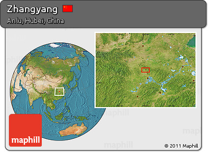 Satellite Location Map of Zhangyang