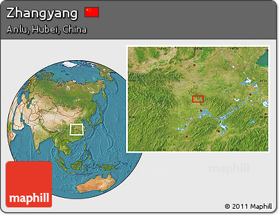 Satellite Location Map of Zhangyang