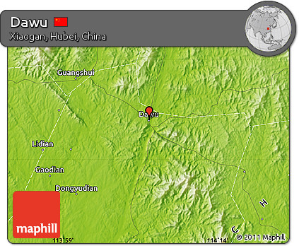 Physical Map of Dawu