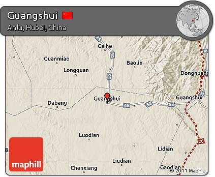 Shaded Relief Map of Guangshui