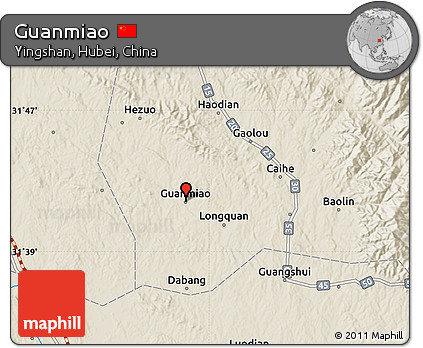 Shaded Relief Map of Guanmiao