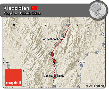Shaded Relief Map of Xiaozidian