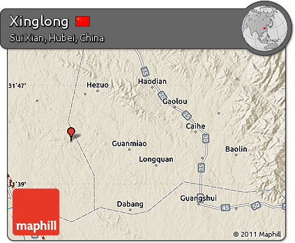 Shaded Relief Map of Xinglong
