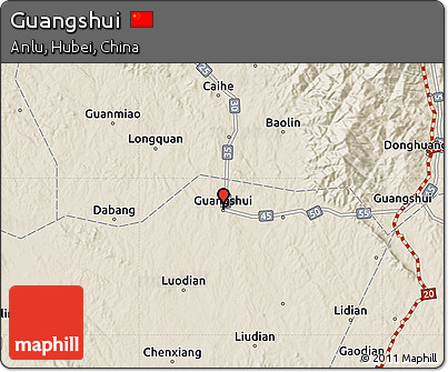 Shaded Relief Map of Guangshui