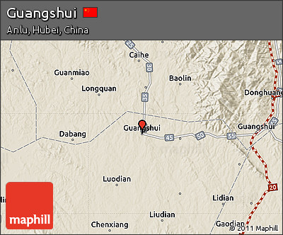 Shaded Relief Map of Guangshui