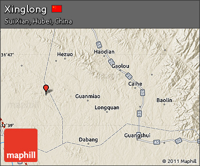 Shaded Relief Map of Xinglong