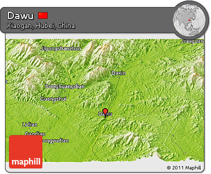 Physical Panoramic Map of Dawu