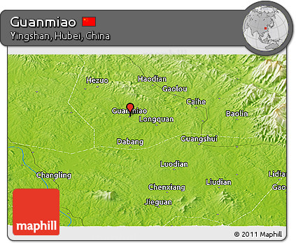 Physical Panoramic Map of Guanmiao