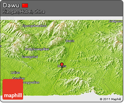 Physical Panoramic Map of Dawu