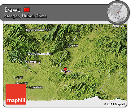 Satellite Panoramic Map of Dawu