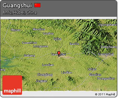 Satellite Panoramic Map of Guangshui