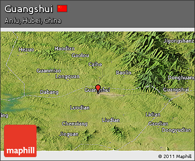 Satellite Panoramic Map of Guangshui