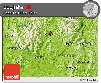 Physical 3D Map of Guojiahe