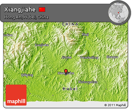Physical 3D Map of Xiangjiahe