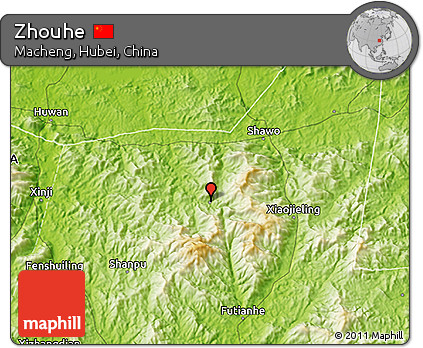 Physical 3D Map of Zhouhe