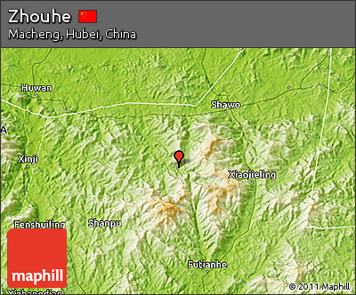 Physical 3D Map of Zhouhe