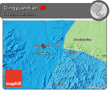 Political 3D Map of Dingyuandian