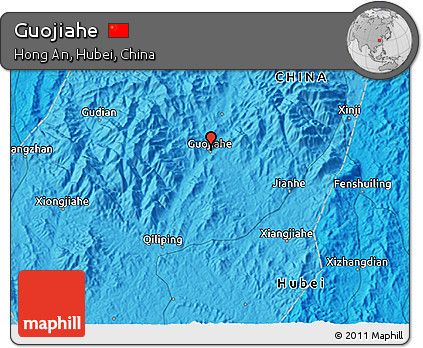 Political 3D Map of Guojiahe