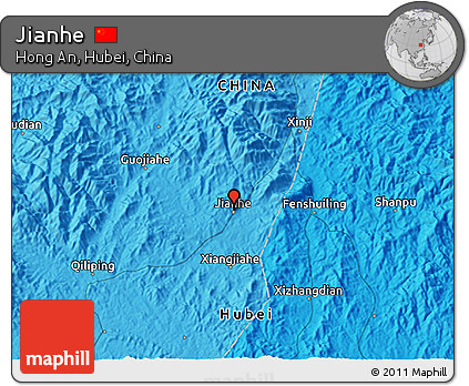 Political 3D Map of Jianhe