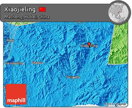 Political 3D Map of Xiaojieling