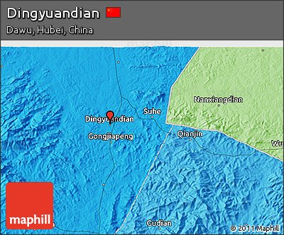 Political 3D Map of Dingyuandian