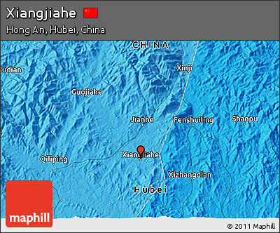 Political 3D Map of Xiangjiahe