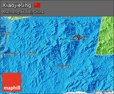 Political 3D Map of Xiaojieling