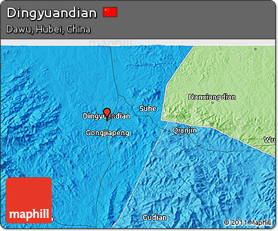 Political 3D Map of Dingyuandian