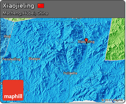 Political 3D Map of Xiaojieling
