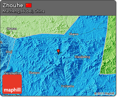 Political 3D Map of Zhouhe