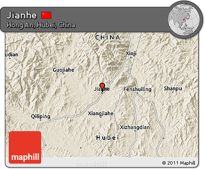 Shaded Relief 3D Map of Jianhe
