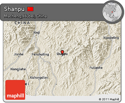 Shaded Relief 3D Map of Shanpu